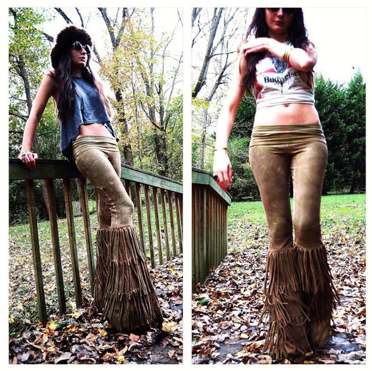 Three-Tier Hiphugger Fringe Bell Bottoms
