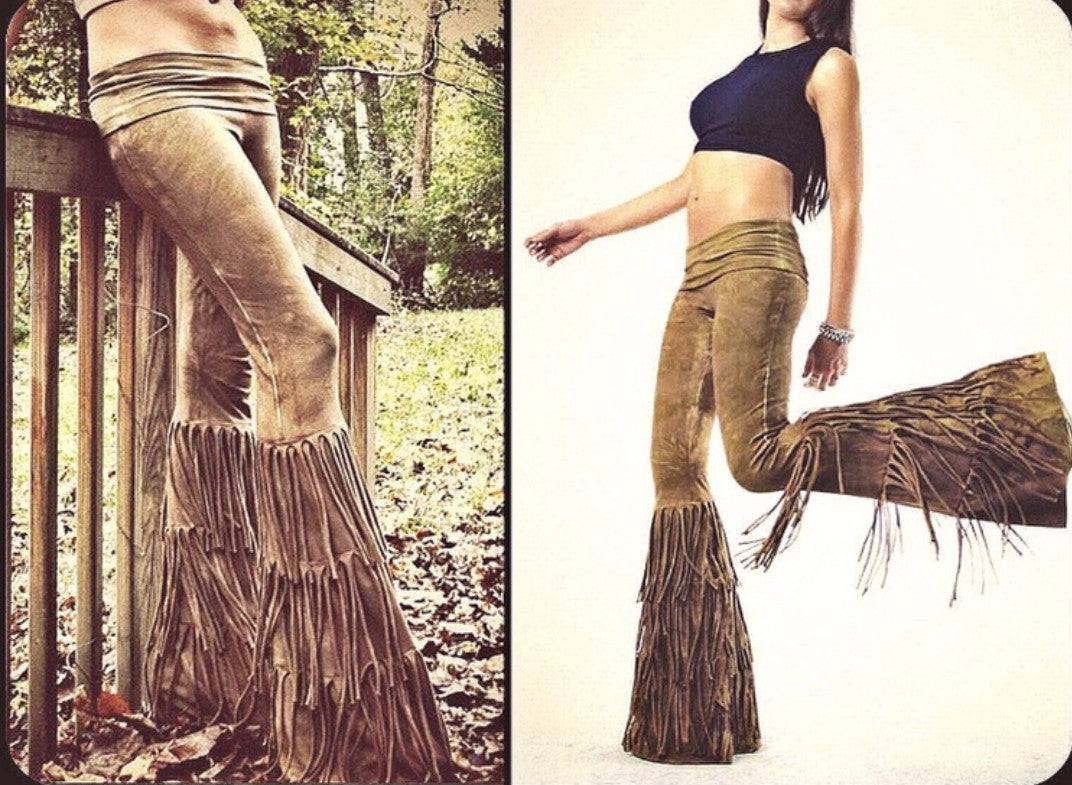 Three-Tier Hiphugger Fringe Bell Bottoms