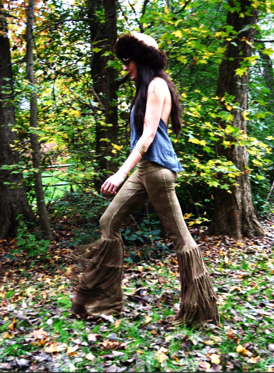 Three-Tier Hiphugger Fringe Bell Bottoms