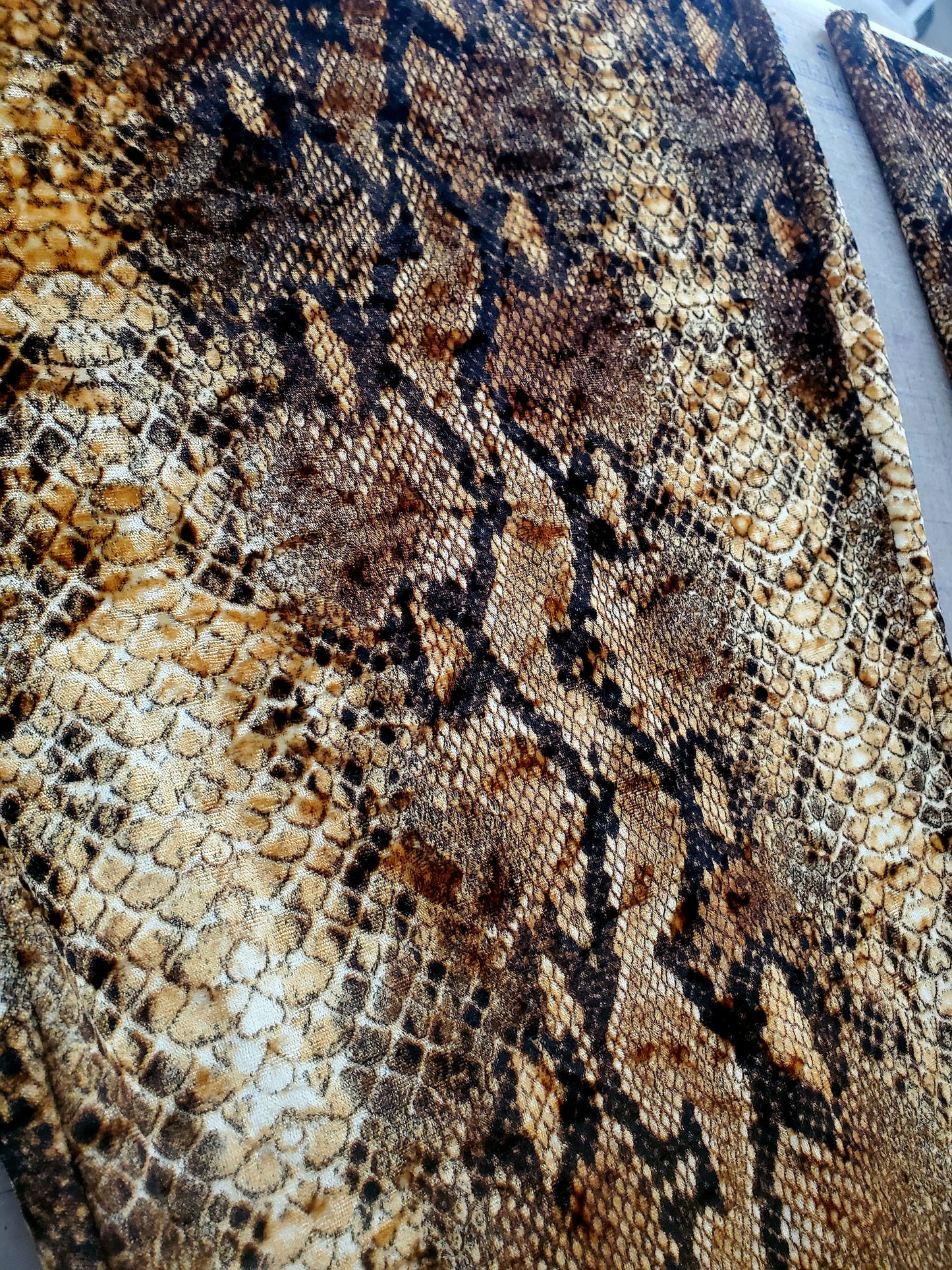 Velvet Snakeskin Print Bell Bottoms