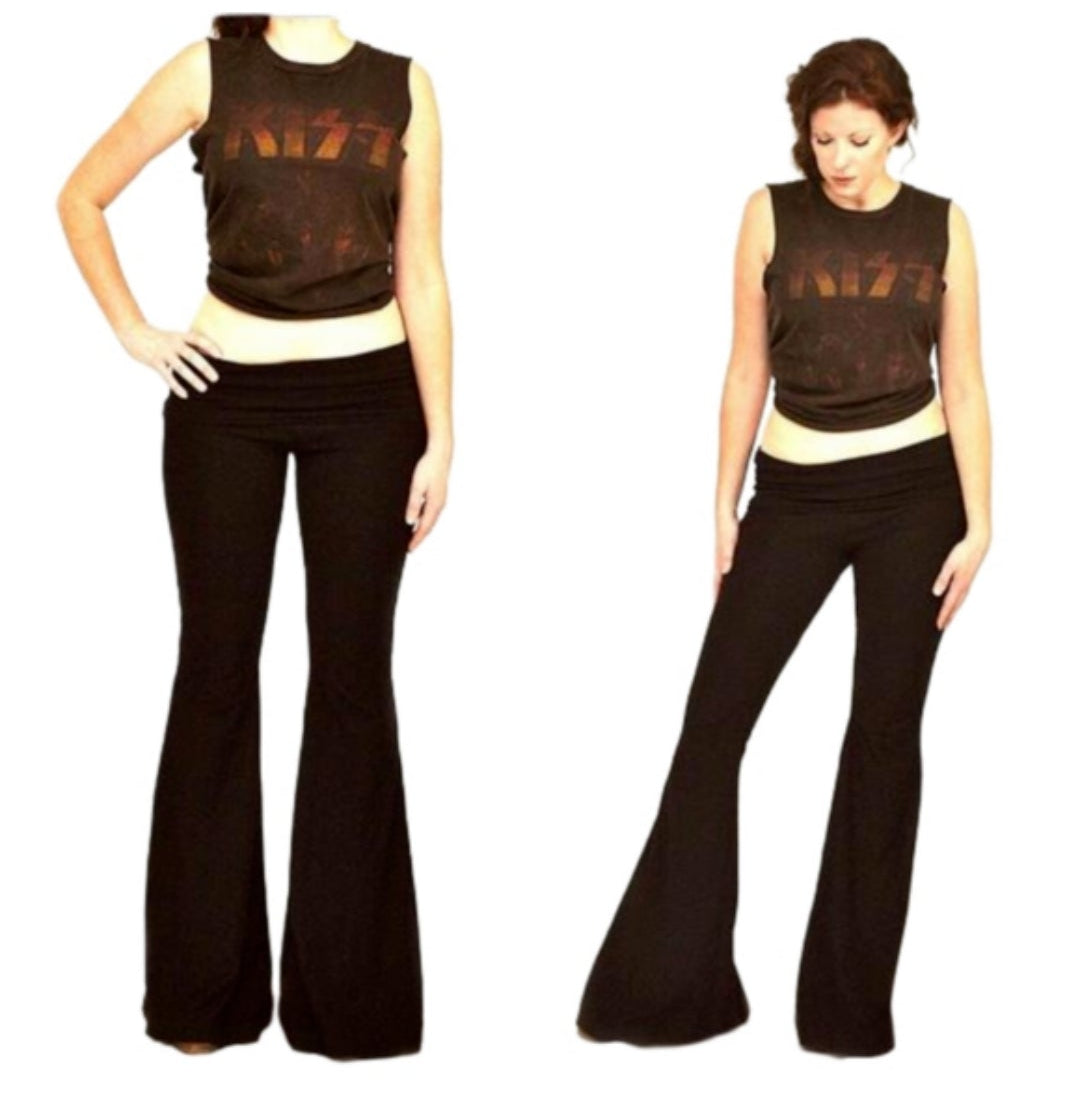 Hiphugger Black Bell Bottoms