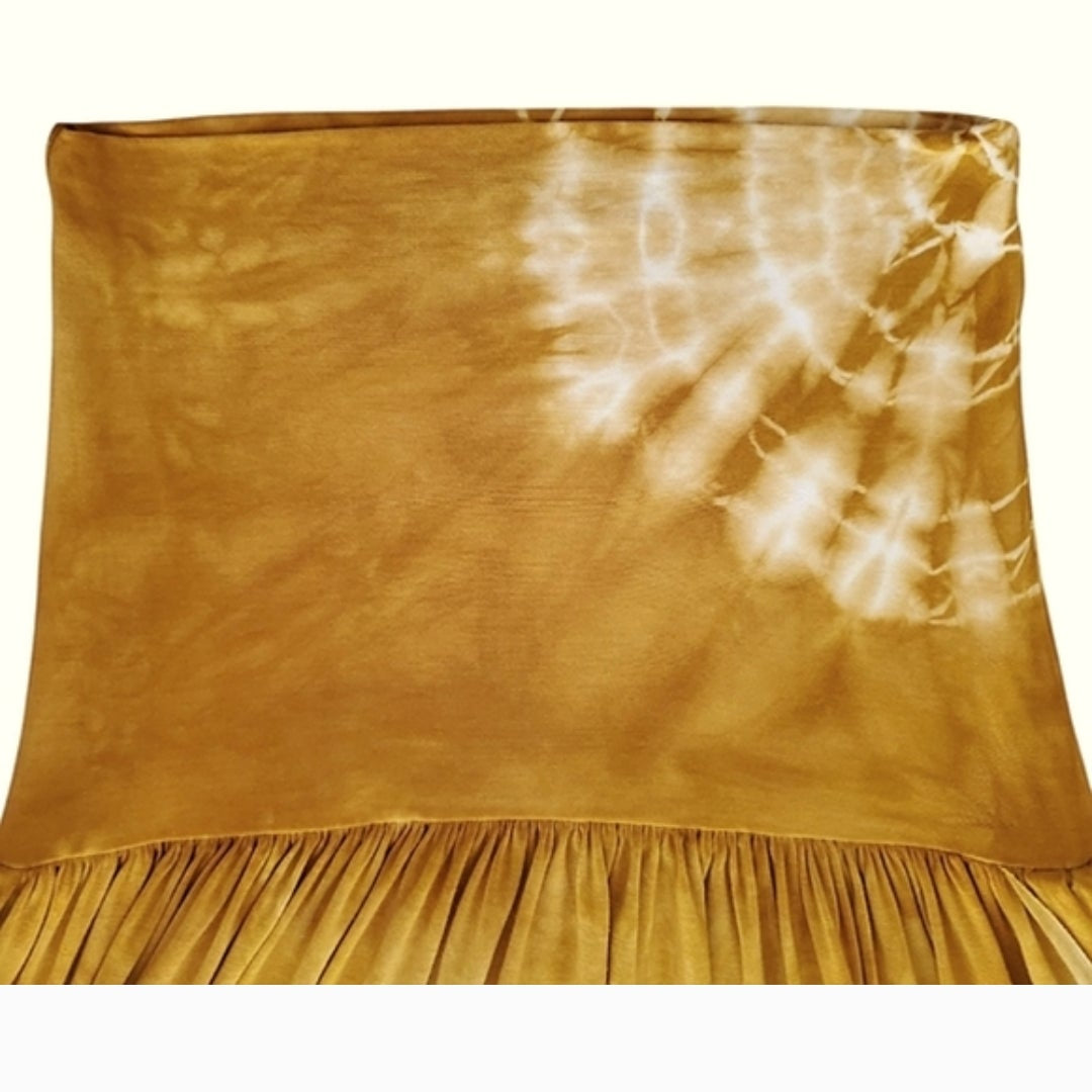 Side Slit Maxi Skirt w/ Sunburst Tie Dye Design