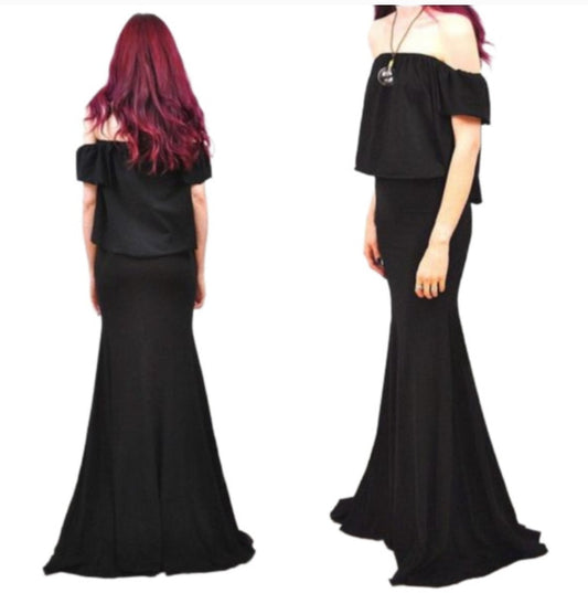 Black Mermaid Maxi Skirt