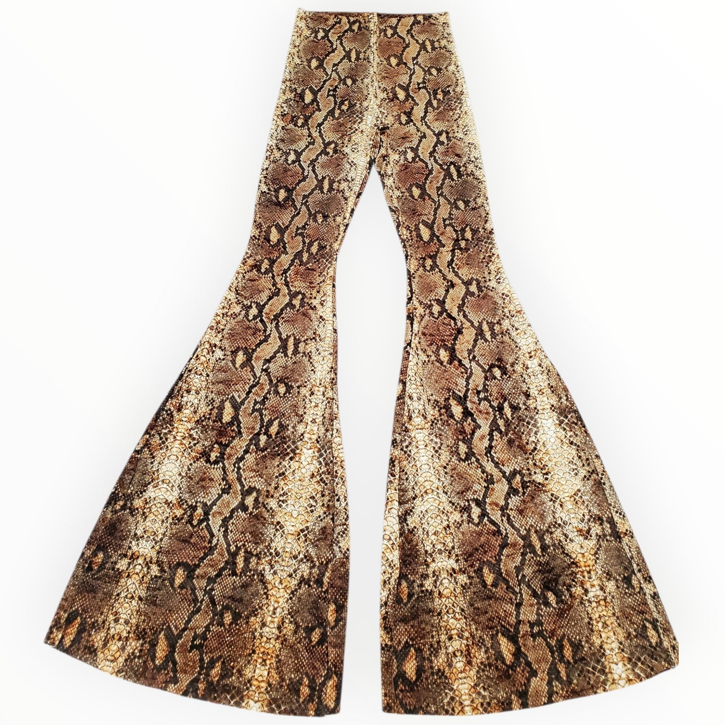 Velvet Snakeskin Print Bell Bottoms