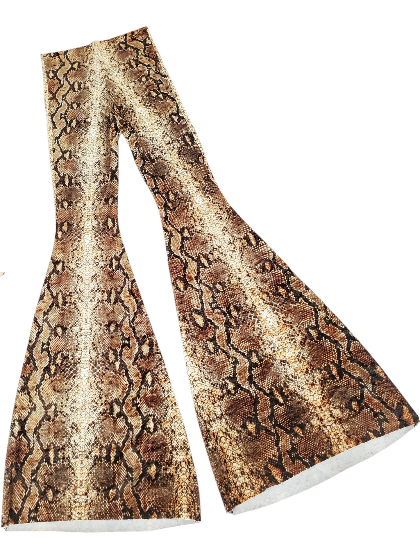 Velvet Snakeskin Print Bell Bottoms