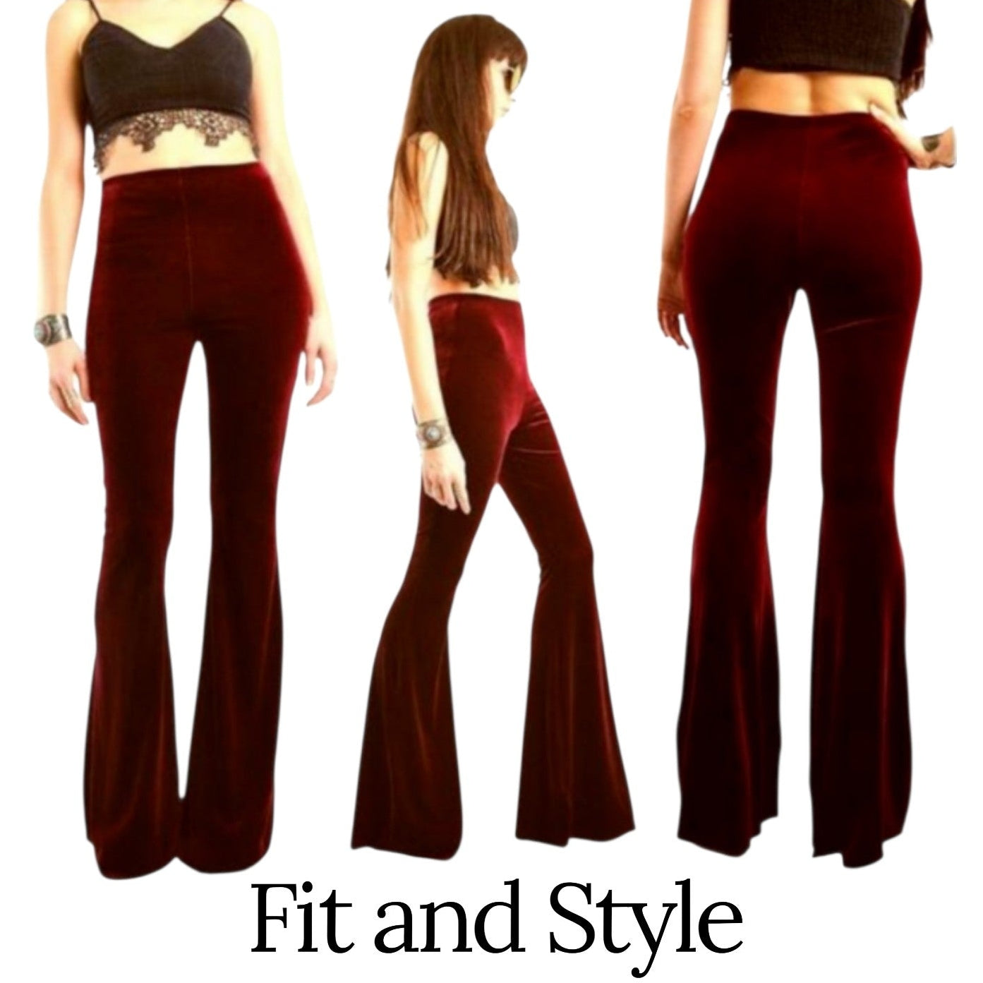 Velvet Snakeskin Print Bell Bottoms